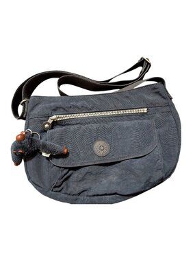Kipling Navy Blue Lightweight Crossbody Bag Adjustable Strap & Monkey Keychain